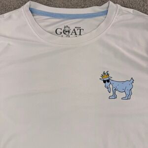 GOAT USA Mens Performance T-Shirt White Graphic Mascot Short Sleeve Medium